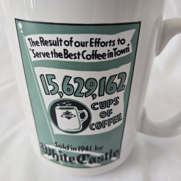 Vintage 1999 White Castle Coffee Cup Mug 15,629,126 Cups Of Coffee Graphic 12oz - Picture 3 of 7